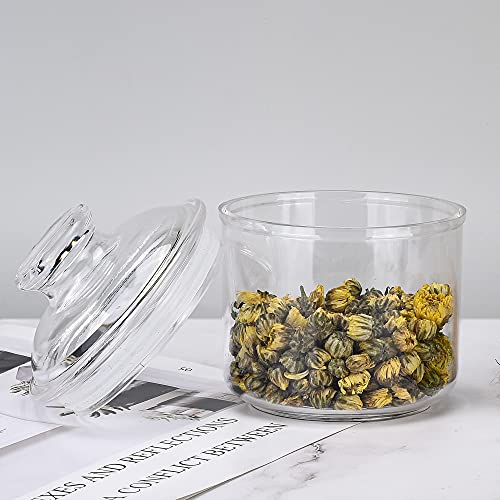 13.5oz Small Acrylic Storage Jar, Airtight Lid with Silicone Sealing Ring, Ideal Canister Container for Sugar, Tea, Spices, Herbs, Shells, Bath Salt, Christmas Decorative Apothecary Jars - size: Standard 400 ml