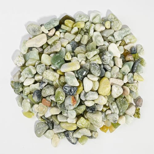120 LBS River Rocks, StoneCreek, Decorative Garden Stones for Plant Landscaping, Polished Gravel Filler Pebbles for Home Decoration, Vases, Succulents, Flower Beds and Fish Tanks (Jade, Medium) - color: Jade, size: 120 LBS