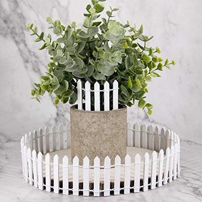 Prsildan 40 Inches Miniature Fairy Garden Fence, DIY Wood Picket Fence Mini Ornament - color: White One Pack