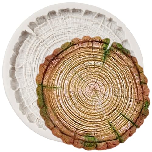 Tree Stump Fondant Mold Tree Bark Silicone Mold Log Slice Molds - color: Style A