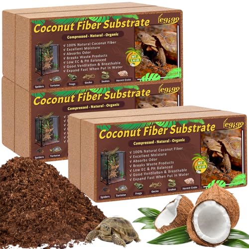 Legigo 6 Pack Coconut Fiber Substrate, Natural Coco Coir Reptile Bedding - color: 6 Pack