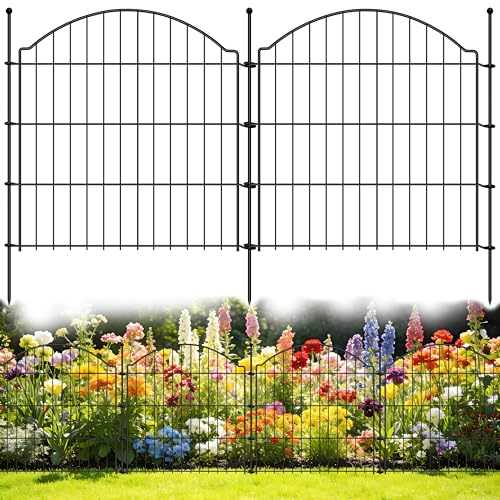 Decorative Garden Fences 24in x 10ft, 5 Pack Outdoor Fencing Animal Barrier Dog Border, Metal Wire Fence Panels for Garden Decor, Flower Bed Edging Borders for No Dig Patio Yard - size: 24in(H)x10ft(L)