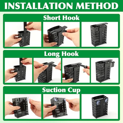 4 Pack Adjustable Aquarium Plant Holders, Hanging Hydroponic Baskets