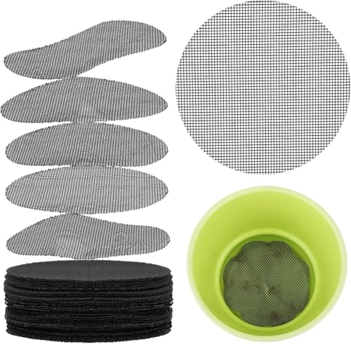 Bonsai Mesh for Plant Pot Drainage Screen 1 Inch, 50 Pcs Plastic Round Flower Pot Hole Mesh Screen Cover Pad, Planter Bottom Drainage Inserts Grid Mat for Potted Succulent