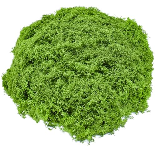 Fake Moss for Potted Plants Artificial Green Floral Moss Filler for Crafts | Artificial Floral Moss for DIY Table Centerpieces Faux Moss Filler for Indoor Outdoor Fairy Gardening Decor Craft Green Moss - color: Light Green-5.3oz