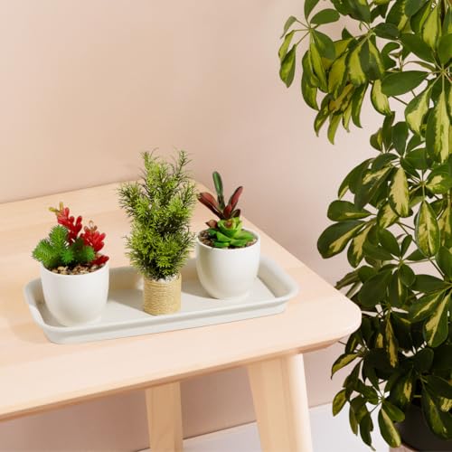 Yardwe 5 Pack Rectangular Plant Tray, Reusable Catch Excess Water for Pots