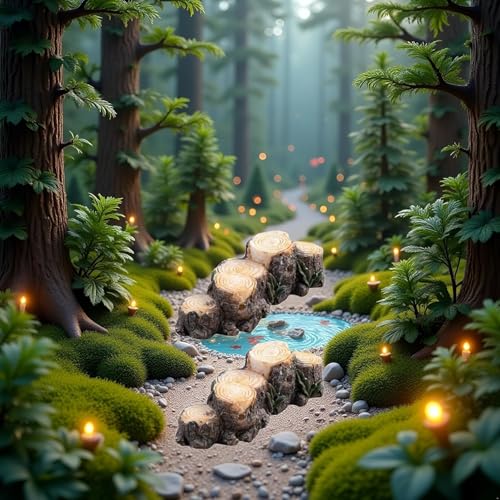 2Pcs Miniature Resin Stump Micro Landscape Fairy Garden Ornament Mini Doll House Outdoor Landscape Decor Outdoor Statues Garden Sculptures Outdoor Décor Miniature Landscape