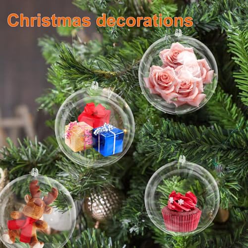 39 Pcs 4 Inch Clear Acrylic Fillable Balls, Christmas DIY Fillable Ornaments Balls, Acrylic Ornaments Ball for Christmas, Holidays, Weddings, Parties, and Home Decor - size: 39 Pcs 4 Inch Clear Acrylic Fillable Balls