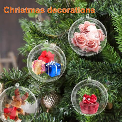 39 Pcs 4 Inch Clear Acrylic Fillable Balls, Christmas DIY Fillable Ornaments Balls, Acrylic Ornaments Ball for Christmas, Holidays, Weddings, Parties, and Home Decor - size: 39 Pcs 4 Inch Clear Acrylic Fillable Balls