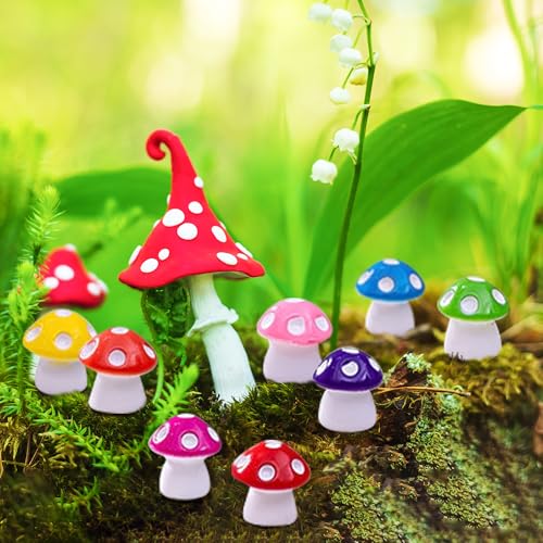 3Pcs Climbing Gnomes with 8Pcs Mini Mushrooms for Plant Pot Decor - Resin Dwarf Little Mushroom Statue Fairy Garden Resin Crafts Yard Flower Pot Decor for Bonsai Micro Landscape Craft