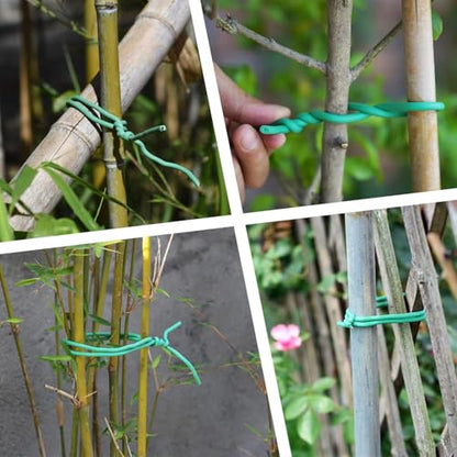 PGarden-EZ Heavy Duty Garden Plant Ties, 250 Feet Soft Twist Ties for Vines Tomatoes, Thick Green Zip Ties for Climbing Plants and Garden Twine - size: 250 feet/ 77 Meters