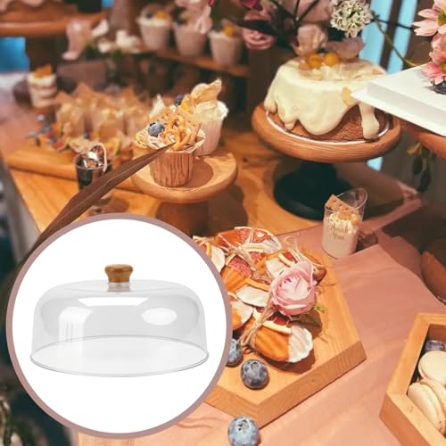 11 Inch Clear Cake Dome Cover, Acrylic Round Cake Stand Cover - size: 11 Inch - Wood+Acrylic
