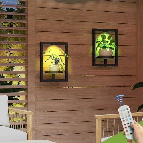 BAOYOUNI LED Grow Light Plant Shelf Wall Mounted Metal Rack