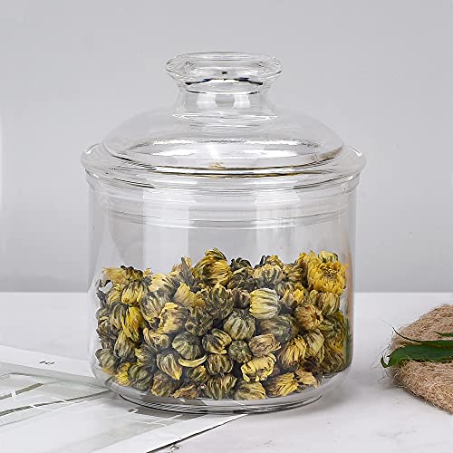 13.5oz Small Acrylic Storage Jar, Airtight Lid with Silicone Sealing Ring, Ideal Canister Container for Sugar, Tea, Spices, Herbs, Shells, Bath Salt, Christmas Decorative Apothecary Jars - size: Standard 400 ml