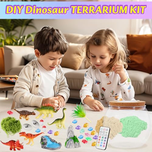 Hannstar Dinosaur Terrarium Kit for Kids-Dinosaur Activities Toys for Boys-Birthday Gifts for Kids Age 4-12 Years Old - color: Dinosaur