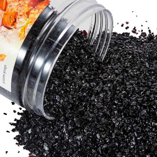 Black Fine Crushed Glass for Resin Art & Crafts - color: Black