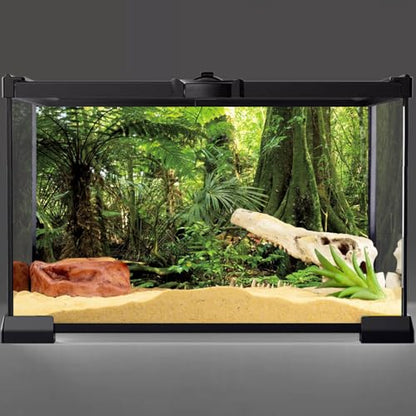 36x18 in Terrarium Backdrop Green Forest Tree Reptile Habitat Background | AWERT Stone Huge Tree Tropical Rainforest Aquarium Background Durable Polyester - size: 36x18in/90x45cm