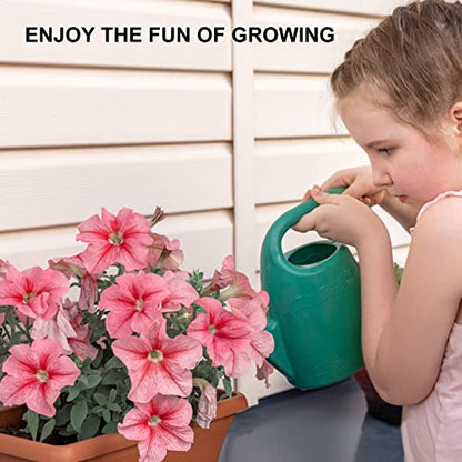 Window Box Planter, 6 Pcs 17" Flower Rectangle Planters Boxes, Light Gray | with Garden Tool Kit, Labels, Drainage Holes/Trays, Vegetable Planters for Windowsill, Patio, Garden, Balcony - color: Light Gray