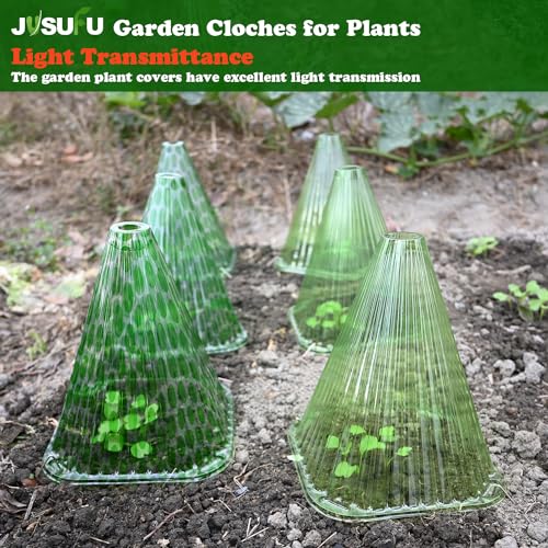 Garden Cloches for Plants, 20 Pack Plant Covers | Reusable Plant Bell Cover Protects Plants from Birds, Frost,Snails Etc. - color: green 20