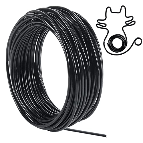 Tenn Well 50ft 9 Gauge 3mm Aluminum Wire Black Bendable for Sculpting | Metal craft wire for armature making, jewelry making, wire weaving & wrapping - color: Black, size: 9 Gauge