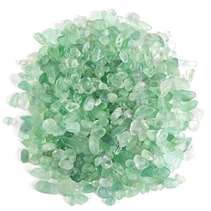QICQDRAM Polished Gem Stones Rocks Green Flourite Crystals Natural 2LB | Small Tumbled Stones Crystal Chips Bulk for Healing Crystals Fish Tank Gravel Vase Filler (900g/31.74oz) - color: Green Flourite, size: 2LB