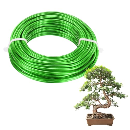 M METERXITY 1-Pack Bonsai Training Wire, 3mm x 33ft/10m Anodized Aluminum Bonsai Tree Wire for Gardening Branch/Fine Trunk/DIY Crafting [Grass Green] - color: Grass Green, size: 3mm