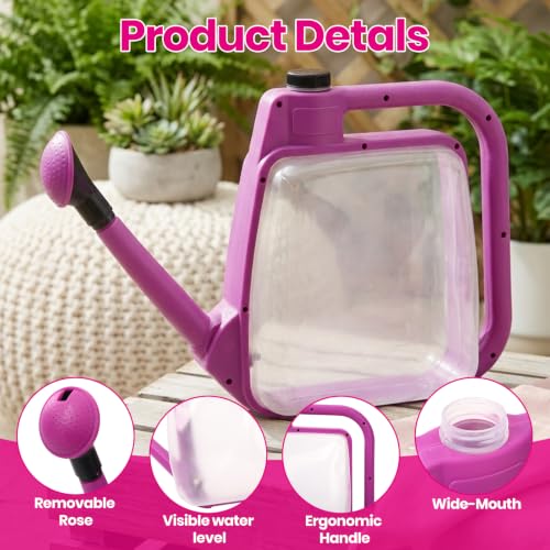 1.5 Gallon Purple Clear Plastic Foldable Garden Watering Can - color: Purple, size: 6L-PURPLE