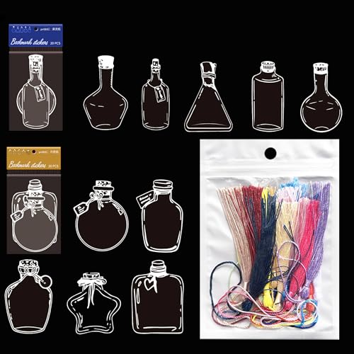 Cayway 40 PCS Dried Flower Bookmark Kit, DIY Plant Bookmark Transparent Dried Flower Bookmarks Bottle Shaped Clear Pressed Flower Bookmark with Tassels for Making Dried Flowers, XC-10001 - color: 40pcs