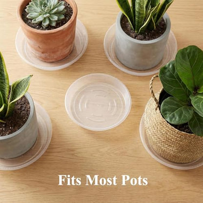 20 Pack Clear Plant Saucer 4.5 Inches Plastic Drip Trays to Catch Water - size: 4.5 Inch