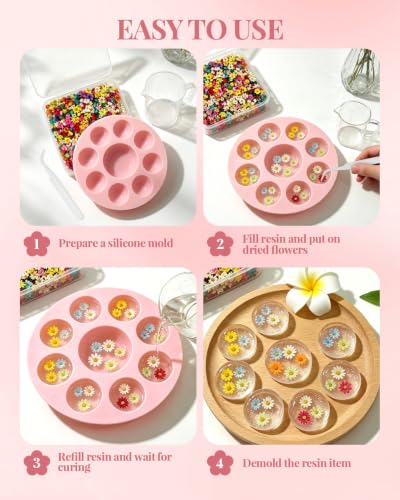 560 PCS Mini Dried Flowers for Resin, Small Dried Flowers for Crafts, Mini Dried Flowers for Resin, Dried Flowers for Resin Art, Jewelry, Earrings, Epoxy Molds, Candle, Soap and DIY