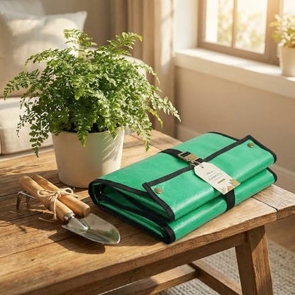39.5” x 29.5” Large Repotting Mat for Indoor Plants - Waterproof Thickened PE Potting Mat with Buckles - Portable Foldable Plant Mat for Mess Control - Ideal Gardening Gifts for Plant Lovers