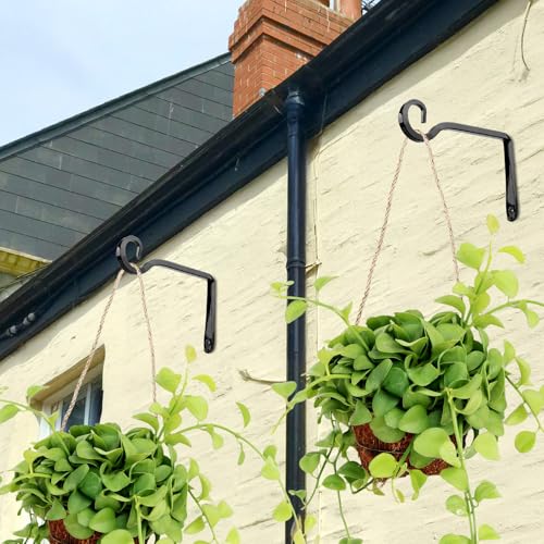 Plant Hangers Outdoor, 4 Pack 6 Inch Plant Hooks for Wall Hanging Plants | Metal Hanging Plant Bracket. Holds up to 44 lbs. For Hanging Plants, Bird Feeder, Flower Basket, Wind Chimes, Indoor Outdoor