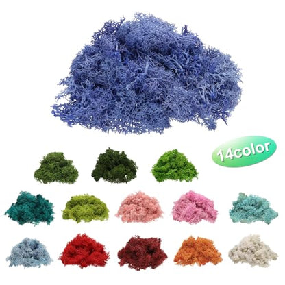 Preserved Reindeer Moss, 4 OZ Fake Moss for Crafts Artificial Dried Moss for Decoration, Craft, Terrariums, Potted Plants, Centerpieces Fairy Gardens (Purple)