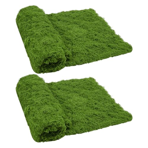 OLYCRAFT 2Pcs Fake Moss for Crafts 39x39 Inch Artificial Mosses Mat Square Fake Mosses Artificial Moss for Decorating Faux Grass for DIY Table Centerpieces Wedding Party Wall Roof Garden Decoration