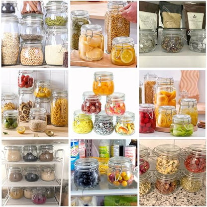 Glass Jar With Airtight Lid 24 OZ 3 Pack Airtight Food Storage Containers Leakproof Wide Mouth Canister For Coffee Beans, Sugar, Canning, Candy, Cereal, Pickle, Cookies, Dried Fruits - size: 24 OZ 3 Pack
