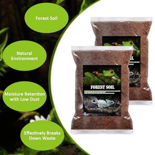 VCEPJH 2 Pcs Reptile Substrate Burrowing Tortoise Bedding for Habitat Bearded Dragon Enclosure Topsoil Terrarium Substrate for Snake Tarantula Gecko Lizard Spidey Frog Hermit Crab (5 L)
