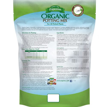 Espoma Organic Potting Soil Mix - All Natural Potting Mix For All Indoor & Outdoor Containers Including Herbs & Vegetables. For Organic Gardening, 8qt. bag. Pack of 1 - style: Mix