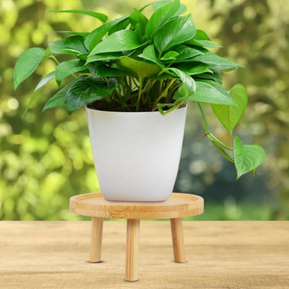 balacoo Solid Wood Plant Stand 2 Pack 5.11 inch Flower Pot Stand and Plant Riser for Indoor Use Wooden Holder for Living Room Balcony Desk Window Sill Natural Finish
