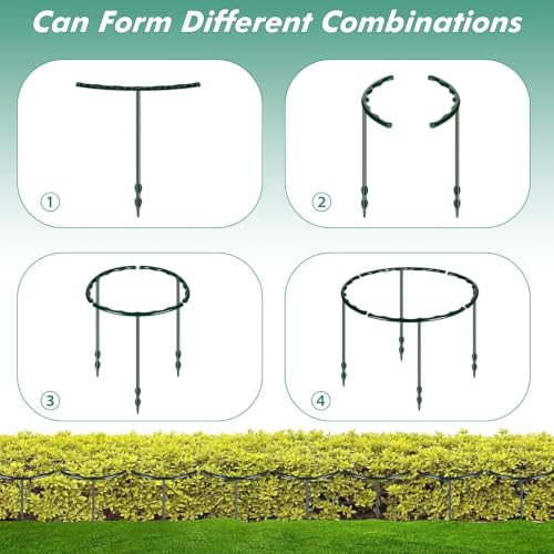 Mwellewm Plant Stakes Small Plant Supports for Indoor Plants Holder Sticks | 20 Pcs Half Round, Plant Rings, Plastic Cage, Short Stem, Flower Pot Climbing Trellis,for House Vegetable Outdoor 5.7x5.9Inch - size: 5.7 x 5.9inch 20Pcs