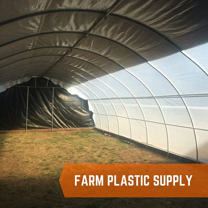 Farm Plastic Supply - Black & White Greenhouse Plastic Sheeting - 6 mil - (16' x 25') - 90% Reflective Green House Covering Film for Farming, Gardening, Agriculture - size: 16' x 25'