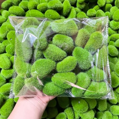 Artificial Green Moss Stones for Home Garden DIY Craft Fake Moss Rocks,S - size: 4*5cm