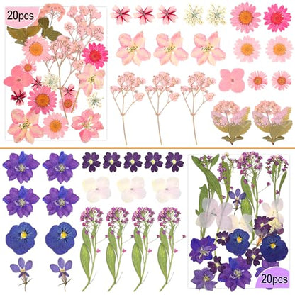 120 PCS Real Pressed Flowers, Natural Dried Pressed Flowers for Resin, Dried Florals Dry Flowers Leaves Kit with Tweezers for Scrapbooking DIY Art Crafts, Mother’s Day Birthday Gift - size: 120 Pcs Pressed Dried Flowers with Tweezers