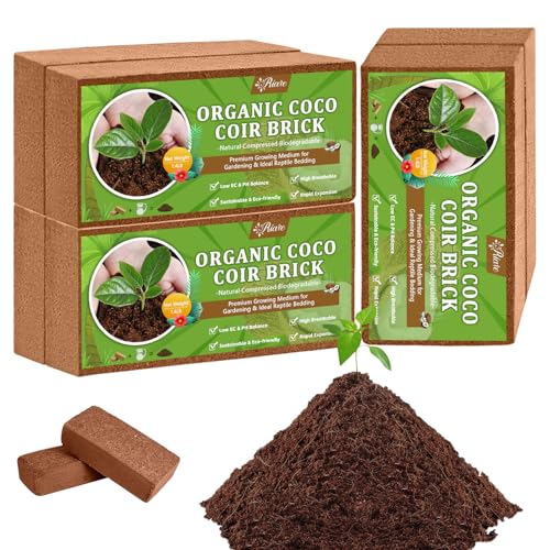 Riare 6pcs Organic Coco Coir Bricks, Natural Coconut Coir for Plants - size: 6 Pack