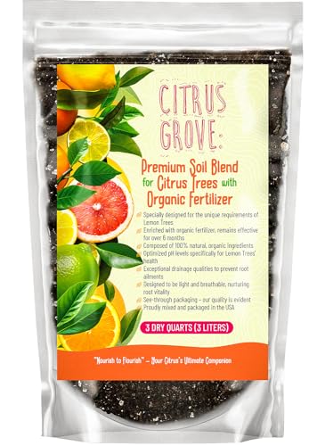 GARDENWISE Premium Organic Citrus Potting Soil for Indoor/Outdoor Plants - Perfect for Oranges, Lemons, Limes & Grapefruits Trees - Hand Blended for Optimal Growth (1 Quart) - color: Citrus Potting Soil, size: 1 quart