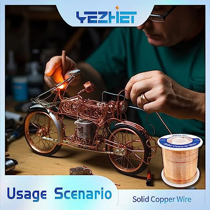 99.9% Solid Bare Copper Wire(20 Gauge, 330Ft), Dead Soft, 1 Pound Spool Pure Copper Wire for Crafts, Electroculture Gardening, Jewelry Making - size: 20GA