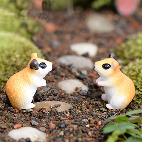 10PCS Hamster Micro Landscape Ornaments, Miniature Figurines Fairy Garden Accessories, Garden DIY Kit - color: Hamster