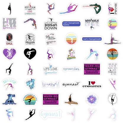 100Pcs Gymnastics Stickers, Water Bottles - Gymnastics Party Supplies, Gifts for Women & Men - color: Gymnastics Stickers