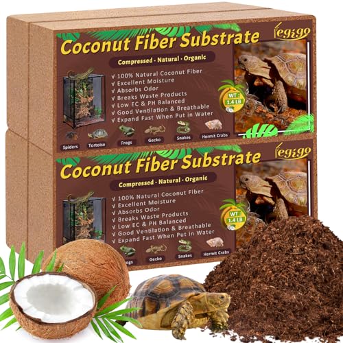 Legigo 4 Pack Coconut Fiber Substrate, Natural Coco Coir Reptile Bedding - color: 4 Pack