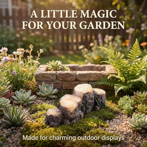 2Pcs Miniature Resin Stump Micro Landscape Fairy Garden Ornament Mini Doll House Outdoor Landscape Decor Outdoor Statues Garden Sculptures Outdoor Décor Miniature Landscape