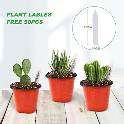 TDHDIKE 4" Small Plastic Plant Nursery Pots 50Pcs with Labels - size: 4inch50